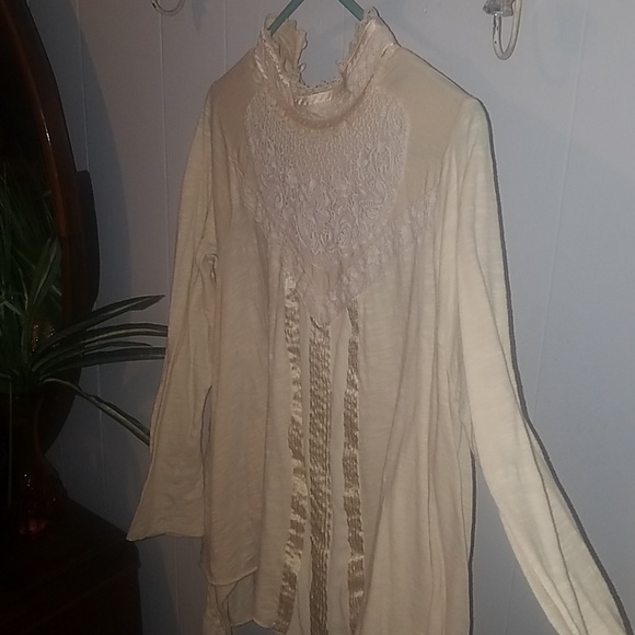 FREE PEOPLE Bohemian Victorian Drape Top Small - Picture 5 of 8